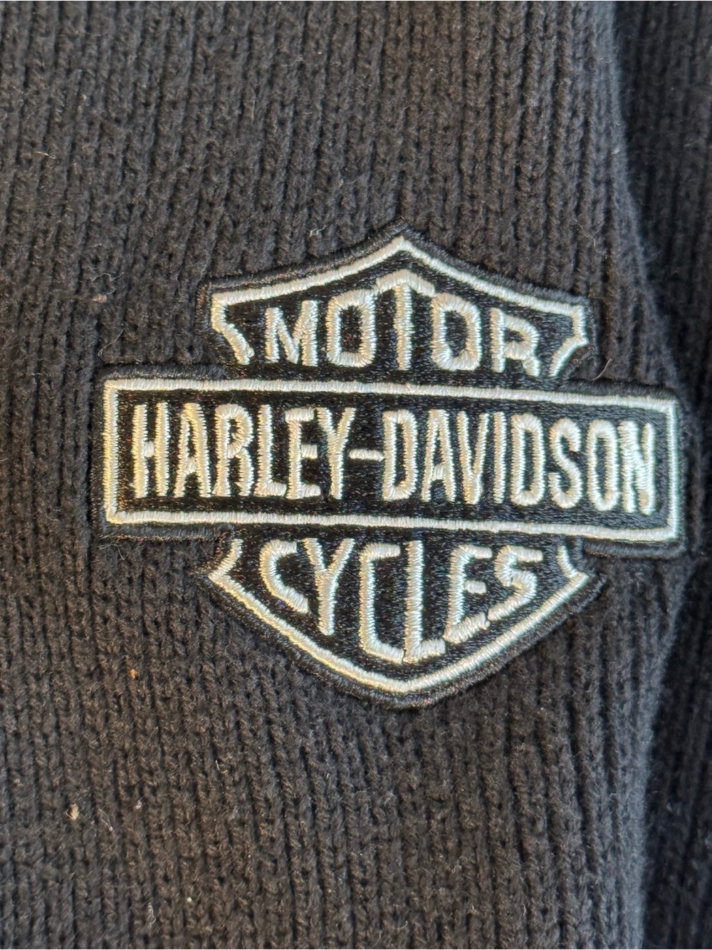 Harley-Davidson Black Crewneck Sweater with White Logo Patch.  size XL
